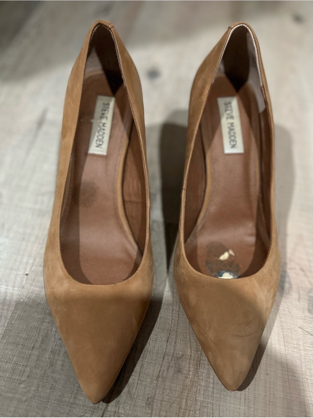 Steve Madden Caramel Suede Pointed Toe Pumps